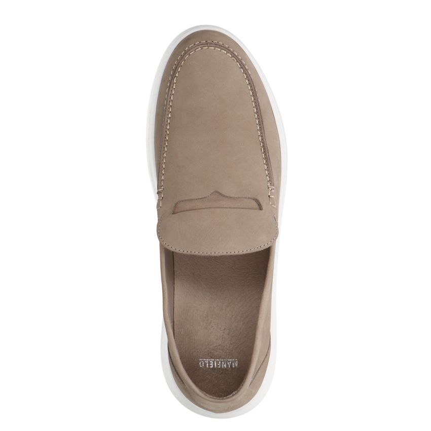 Taupe suède loafers