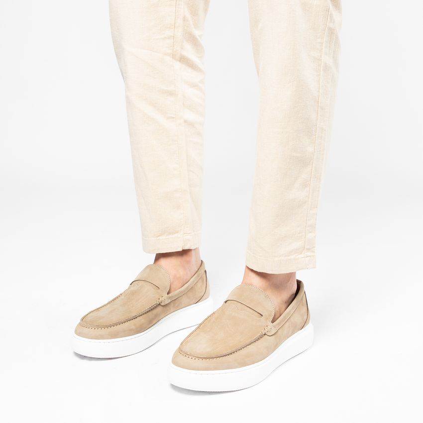 Taupe suède loafers