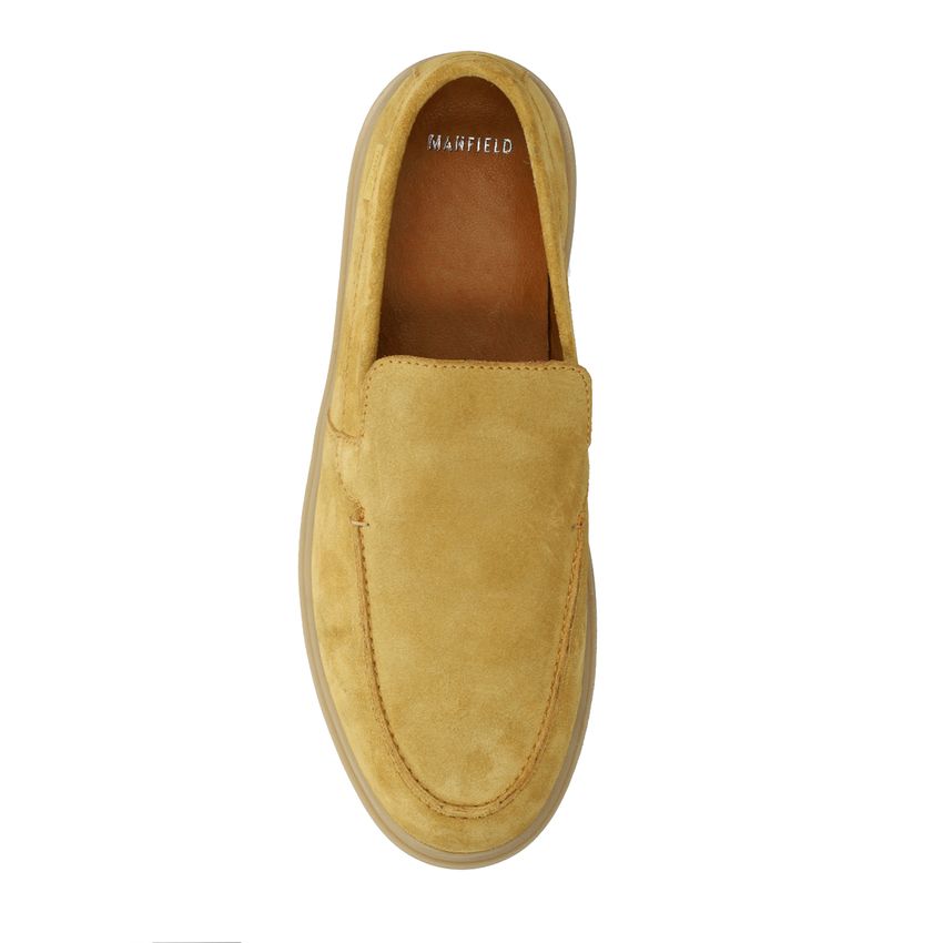 Gelbe Veloursleder-Loafer