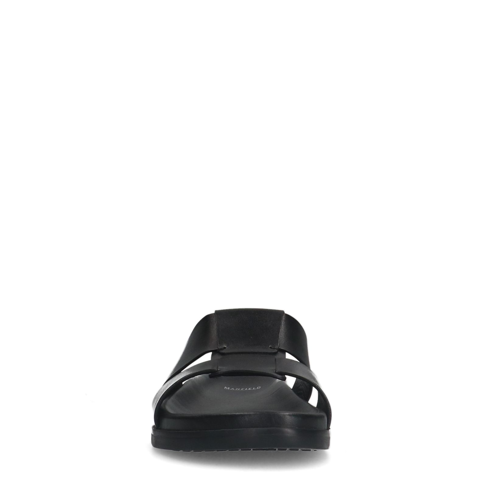 Zwarte leren slippers