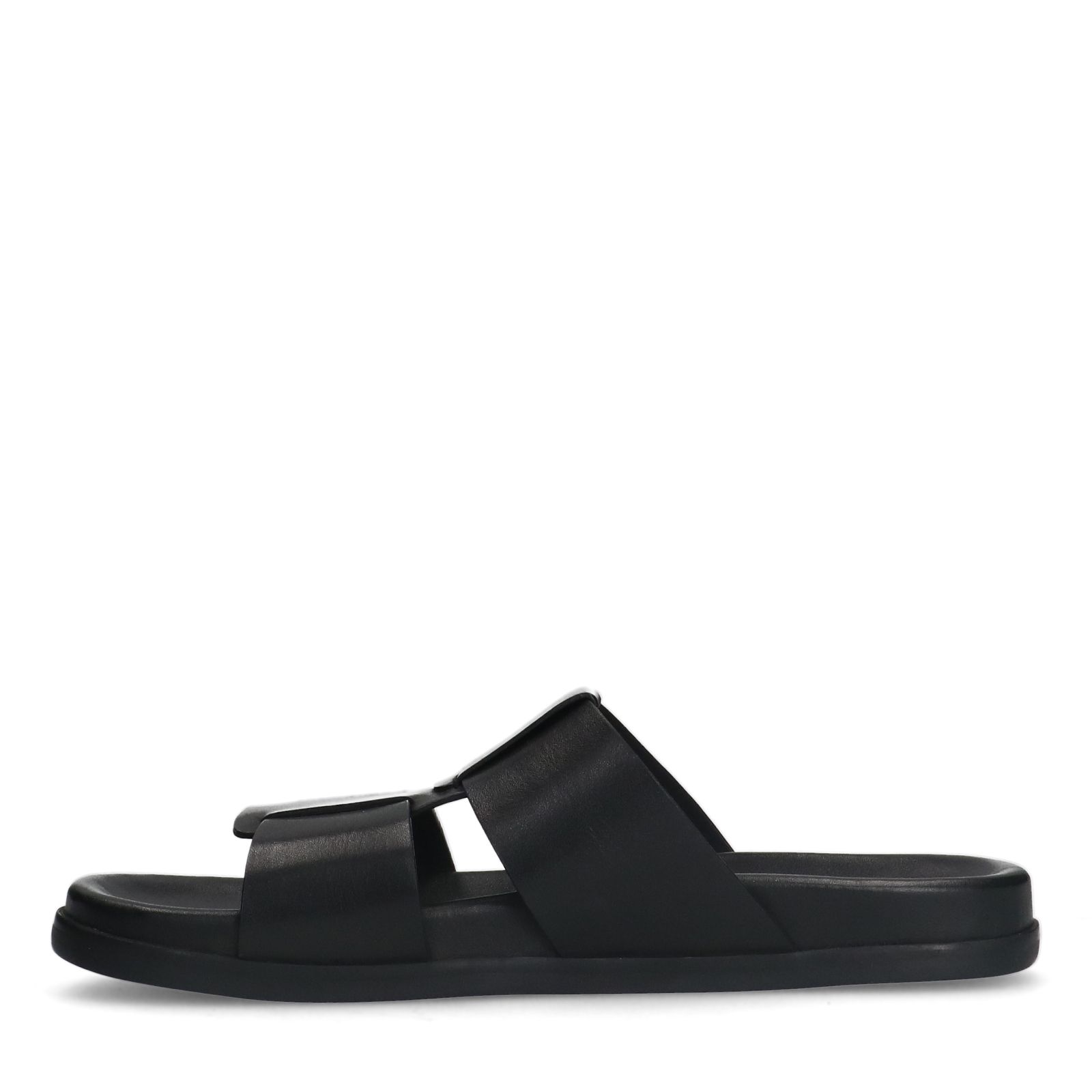 Zwarte leren slippers