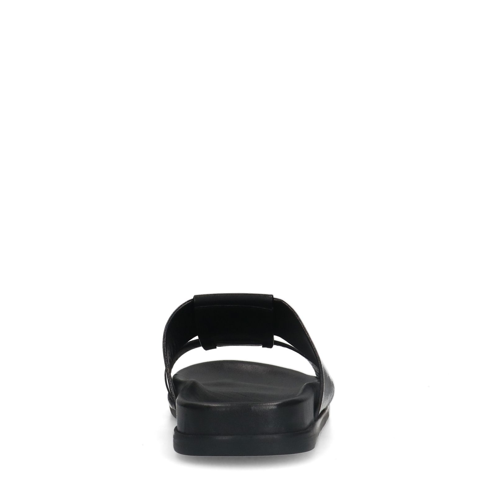 Zwarte leren slippers
