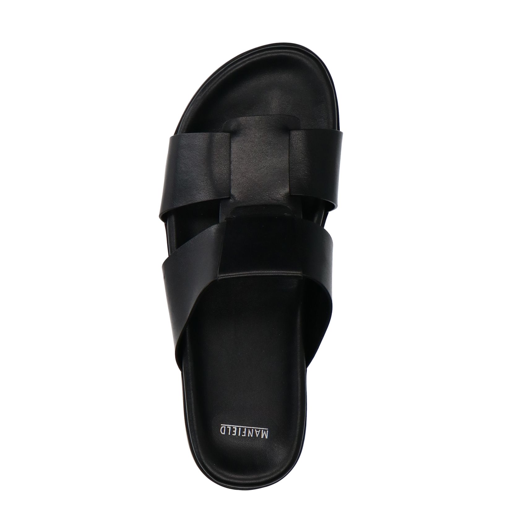 Zwarte leren slippers