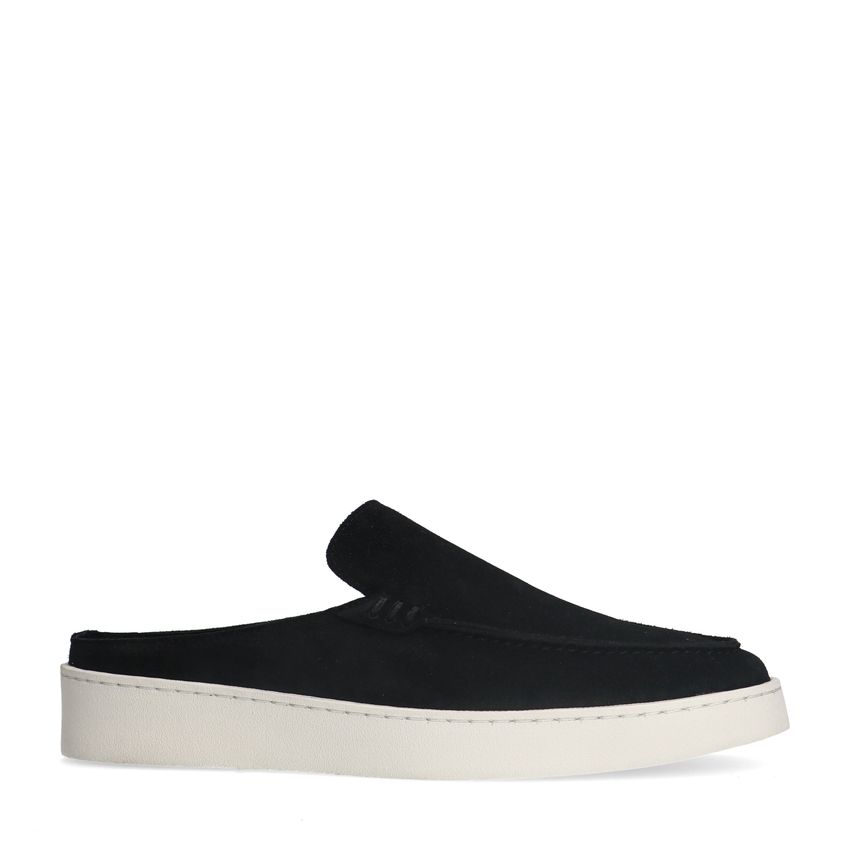 Zwarte suède slip on loafers