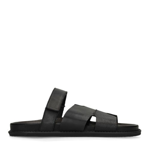 Zwarte leren slippers