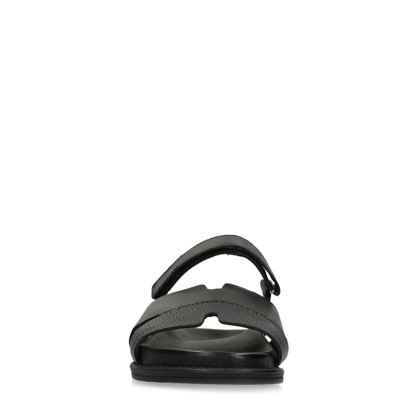 Schwarze Ledersandalen