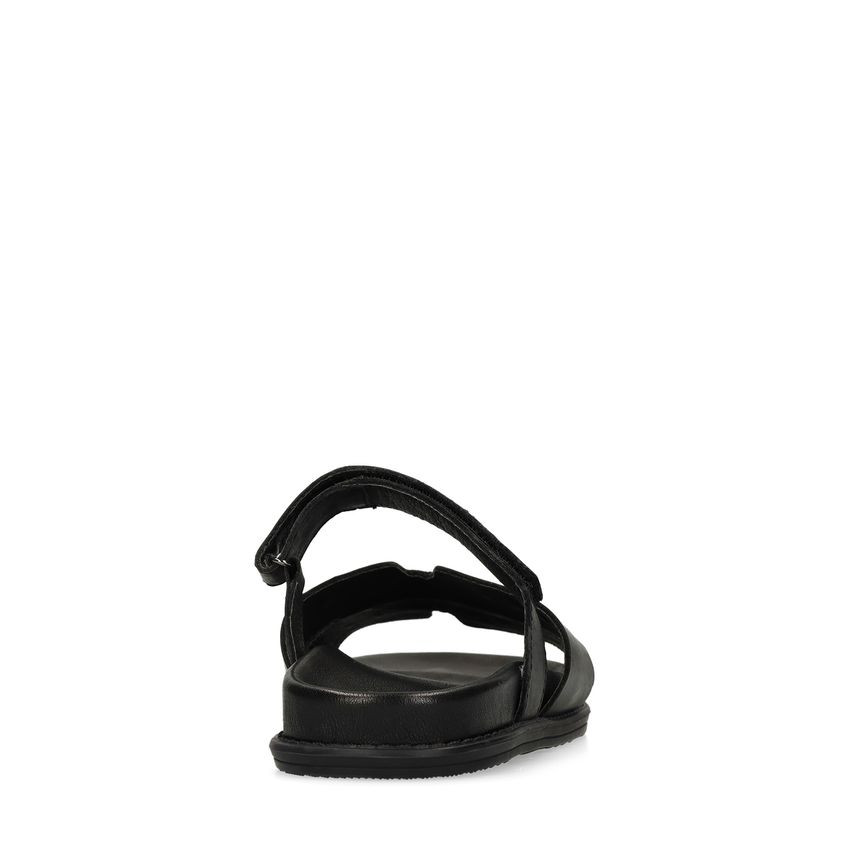 Schwarze Ledersandalen