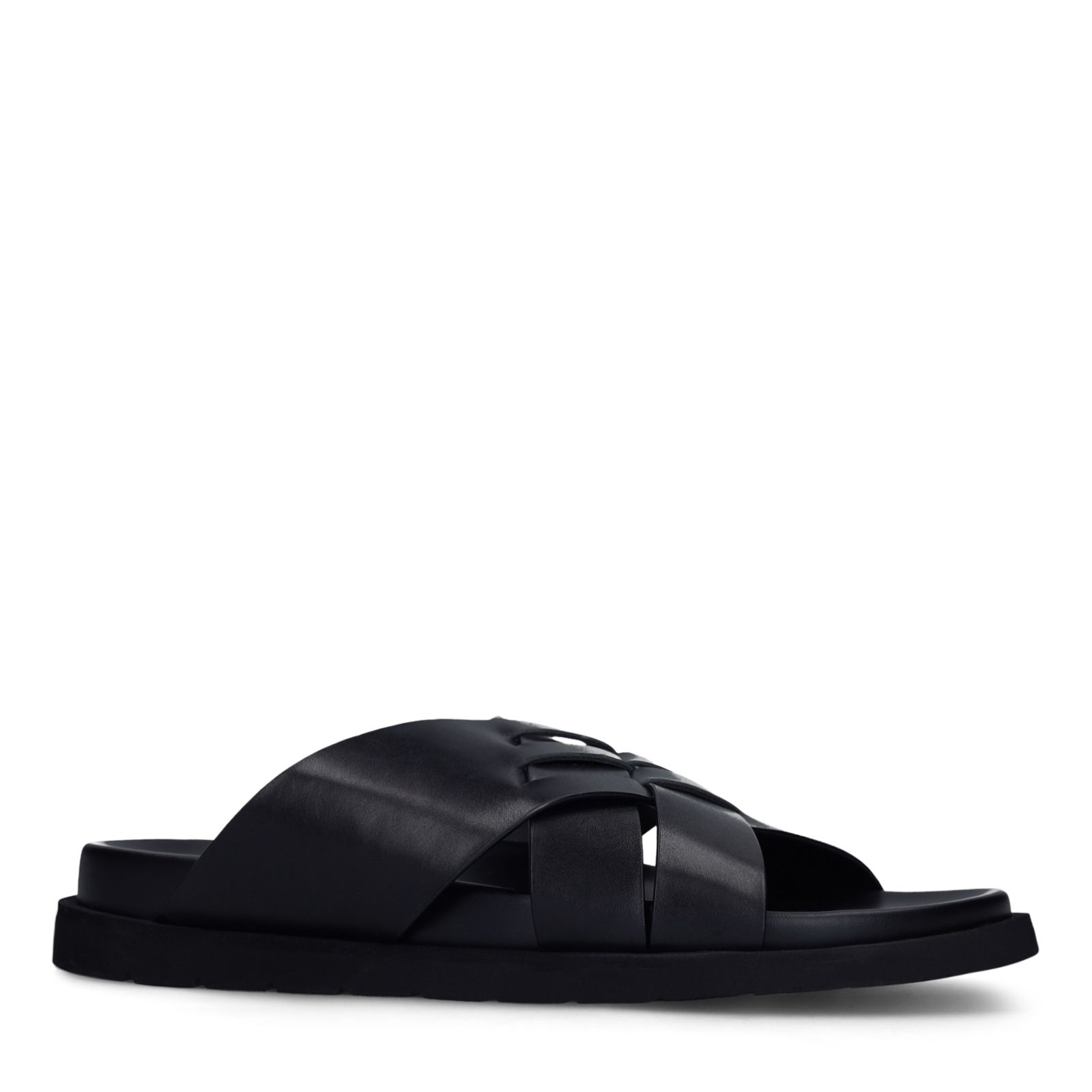 Schwarze Ledersandalen