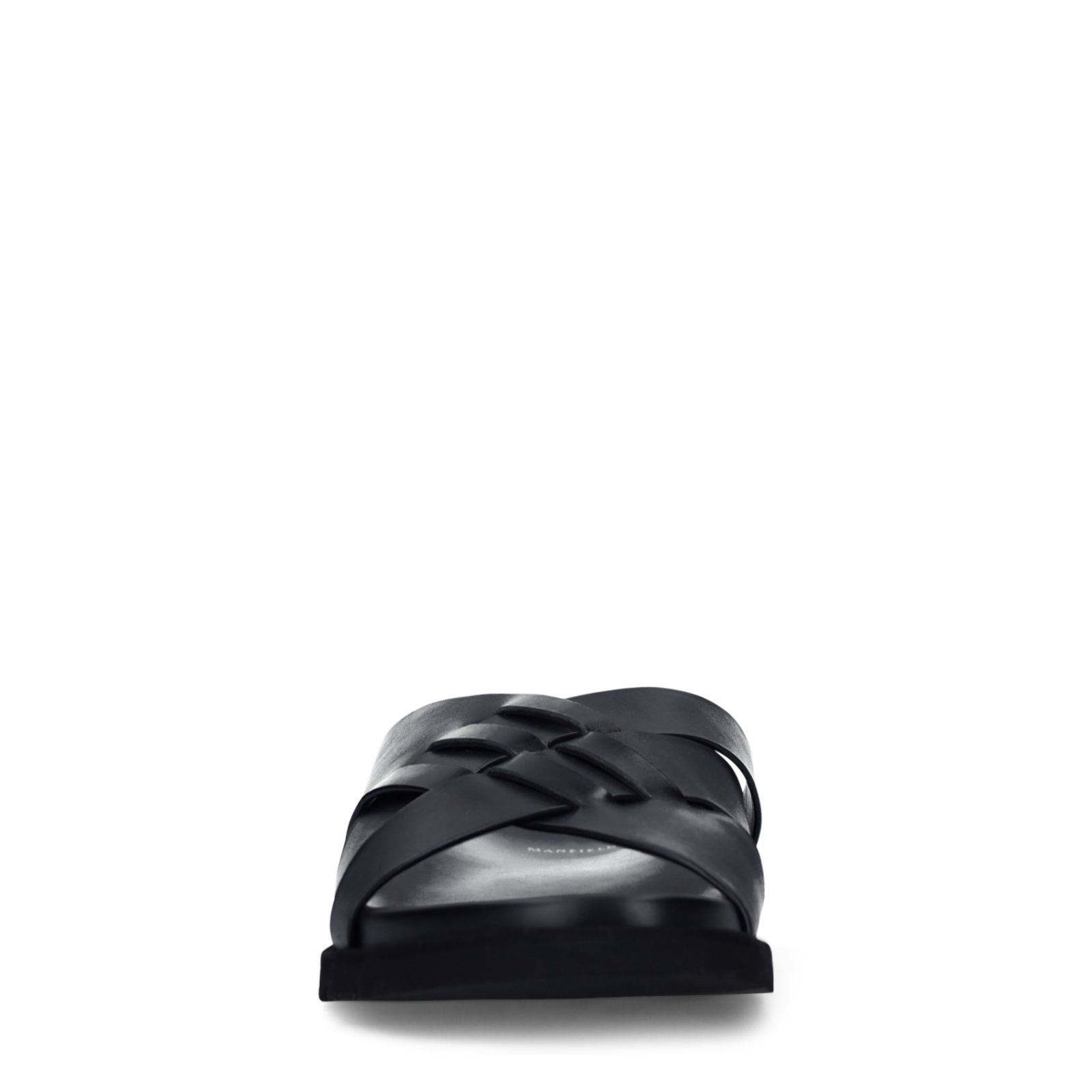 Schwarze Ledersandalen