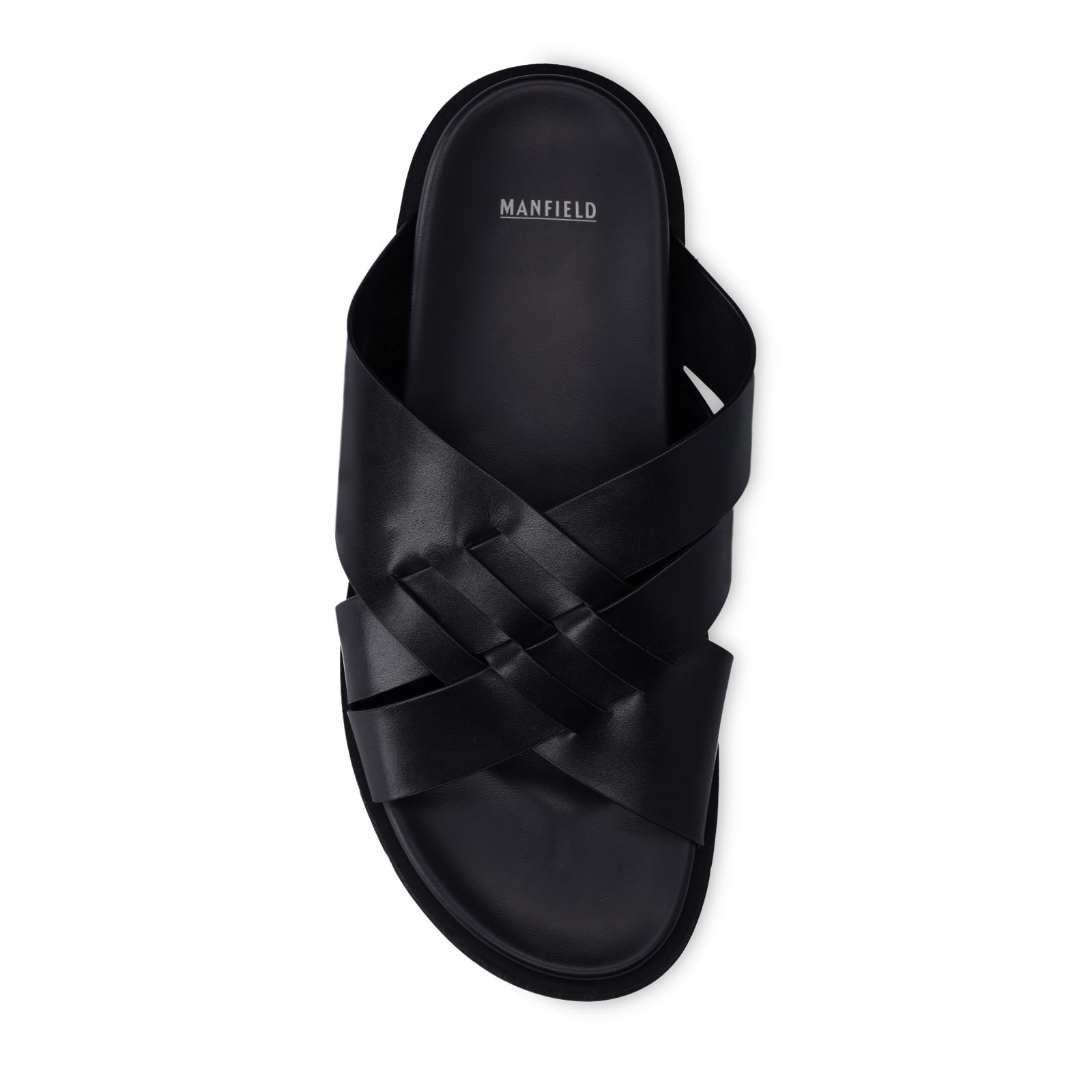 Schwarze Ledersandalen