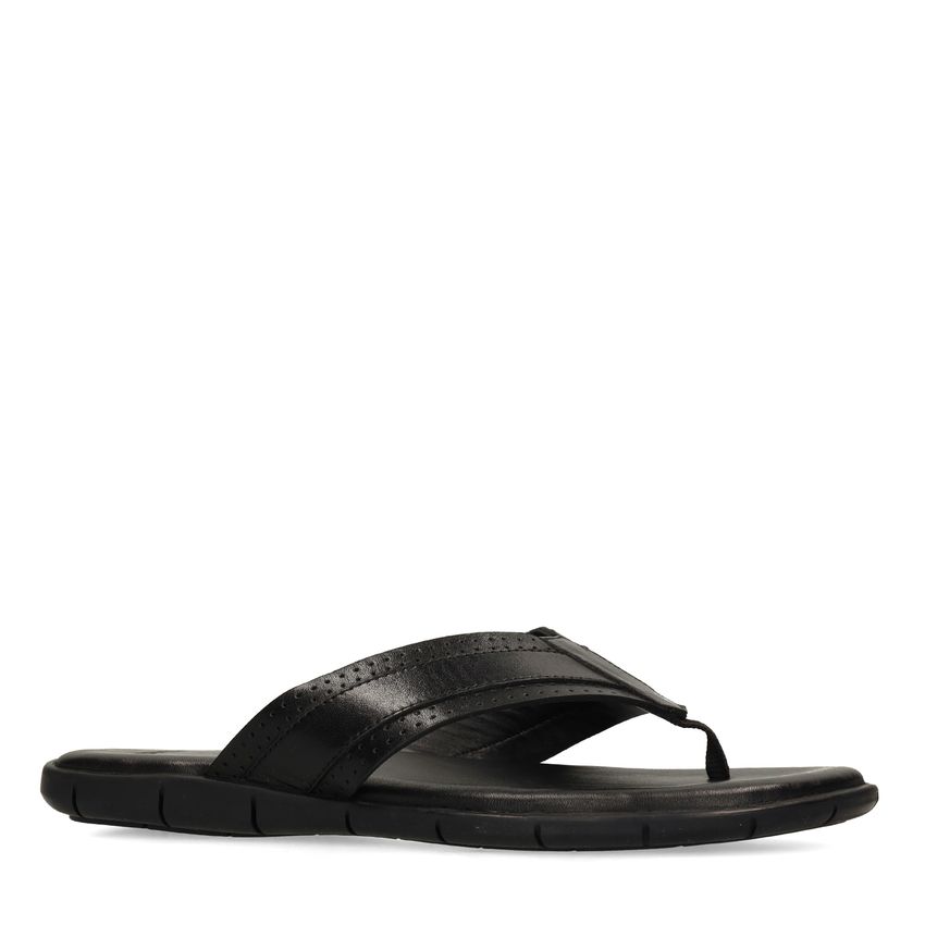 Schwarze Ledersandalen