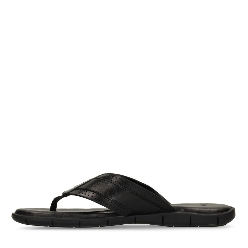 Schwarze Ledersandalen