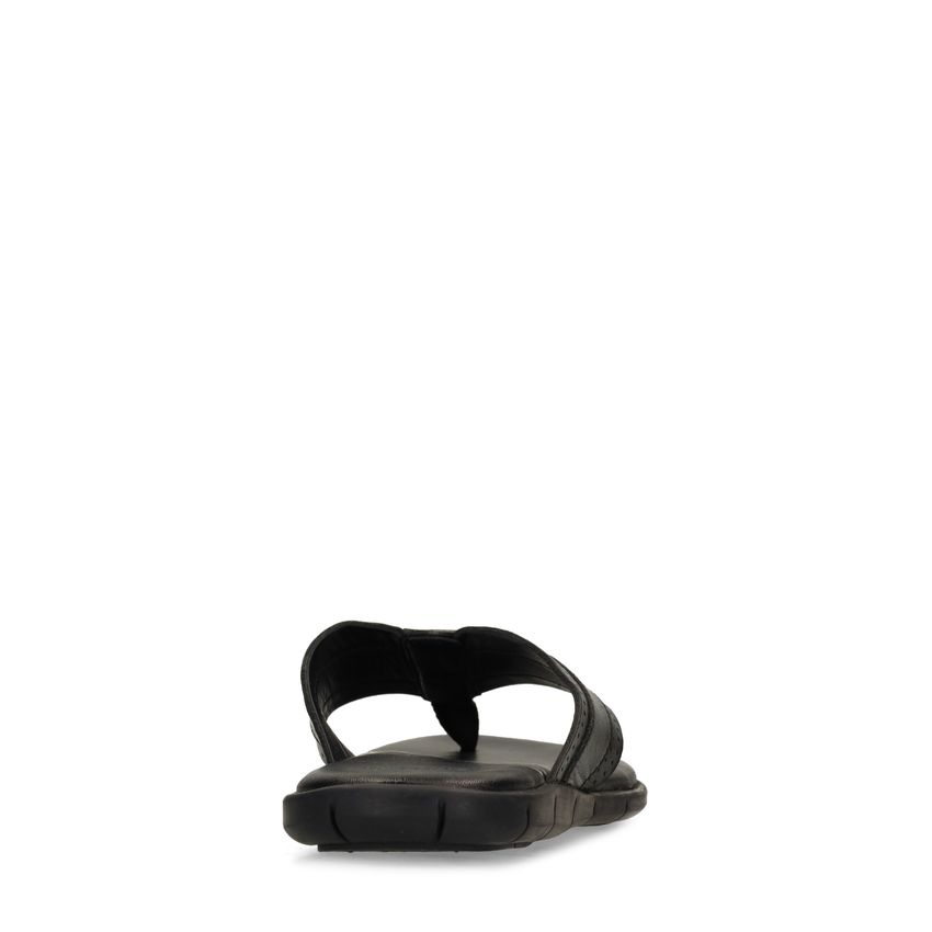 Schwarze Ledersandalen