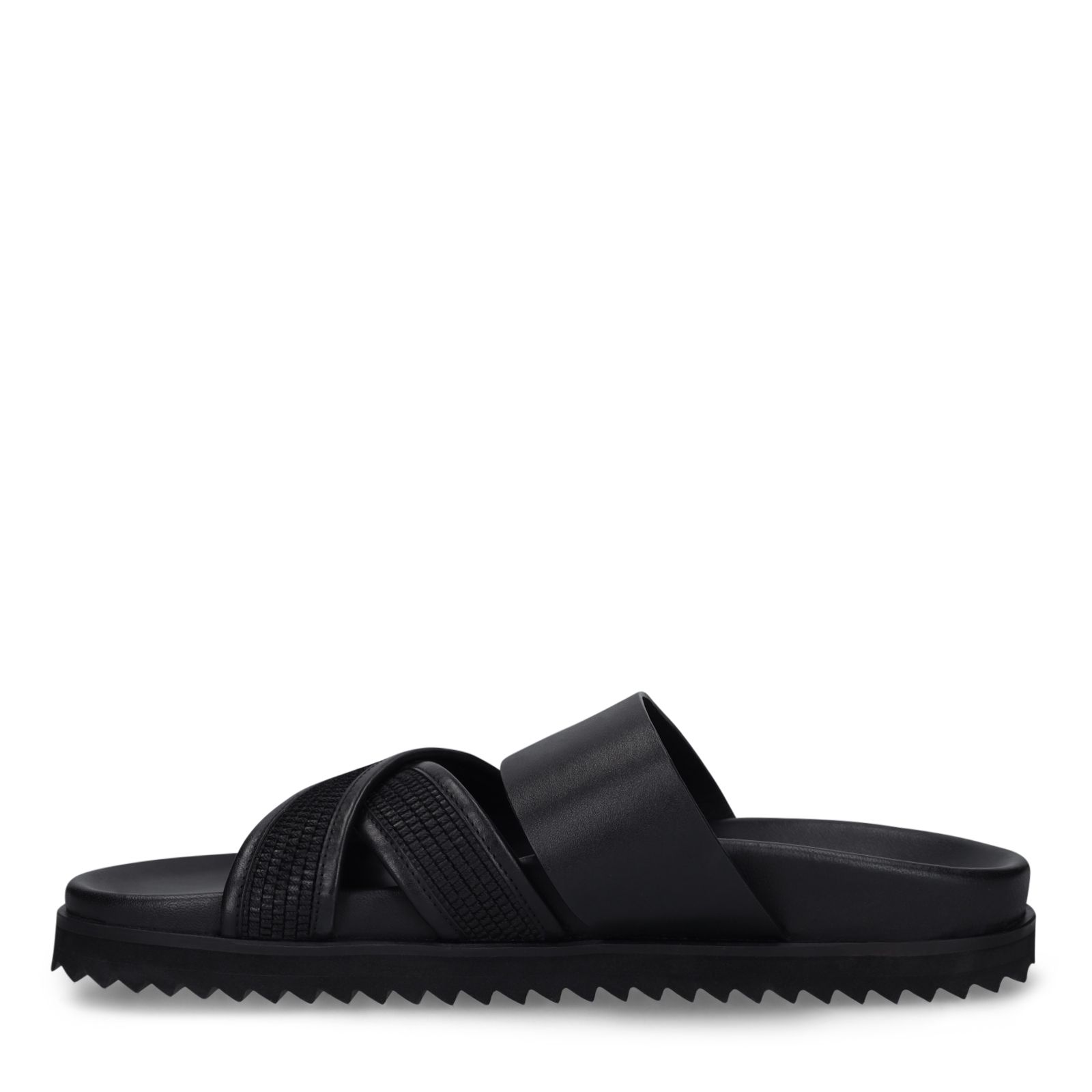 Schwarze Ledersandalen