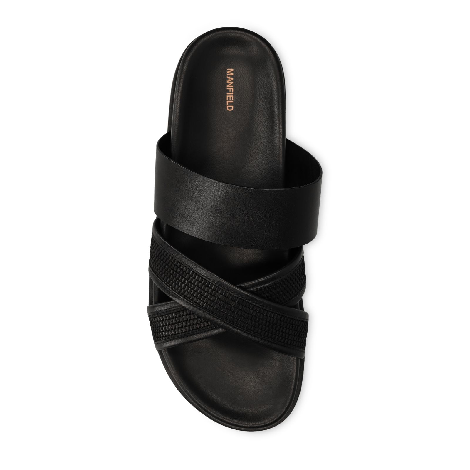Schwarze Ledersandalen