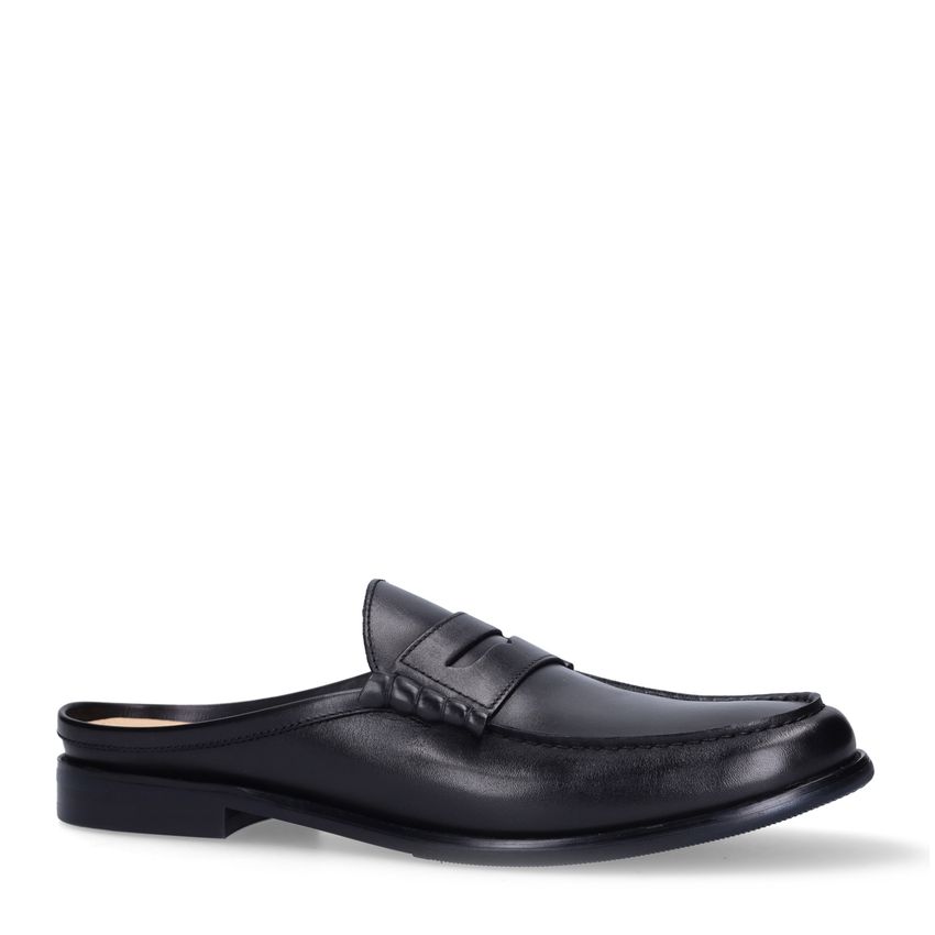 Zwarte leren loafers