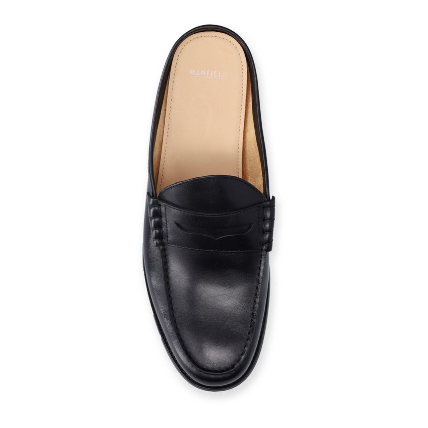 Zwarte leren loafers