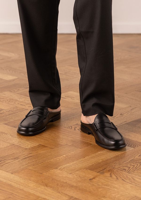 Zwarte leren loafers