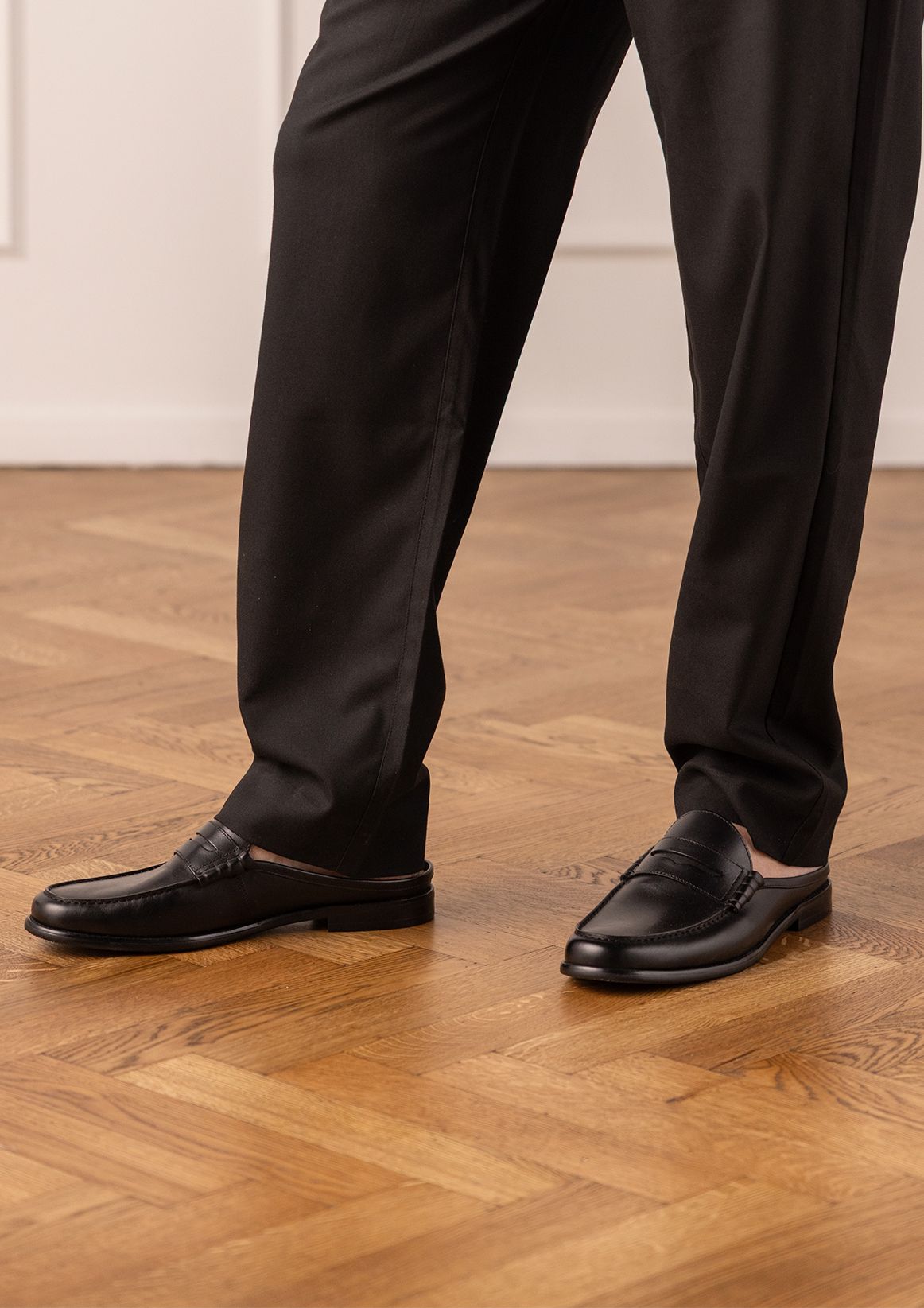 Schwarze Leder-Loafer