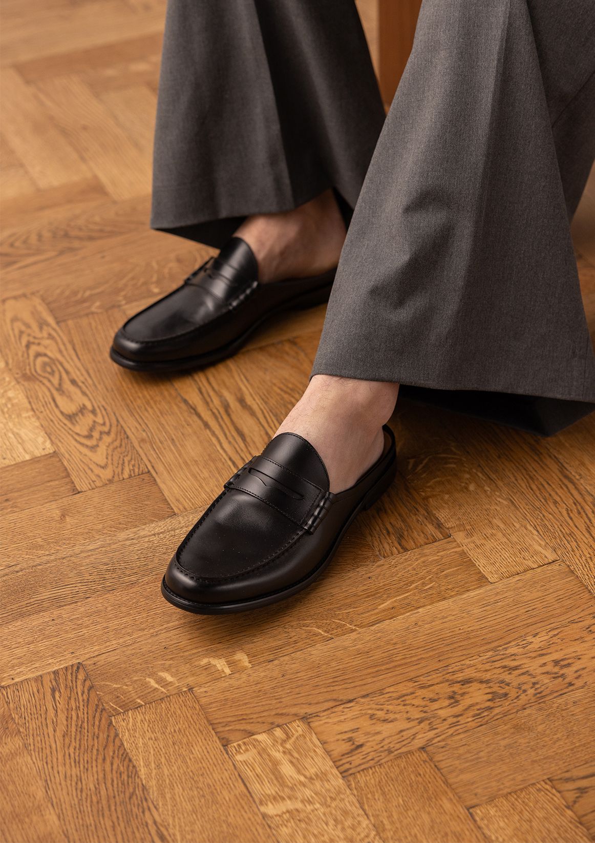 Schwarze Leder-Loafer