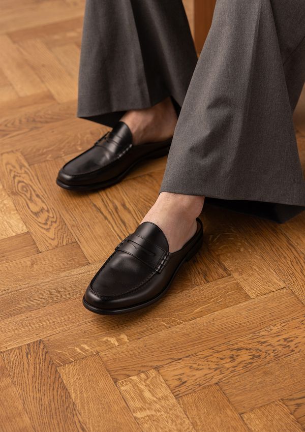 Zwarte leren loafers