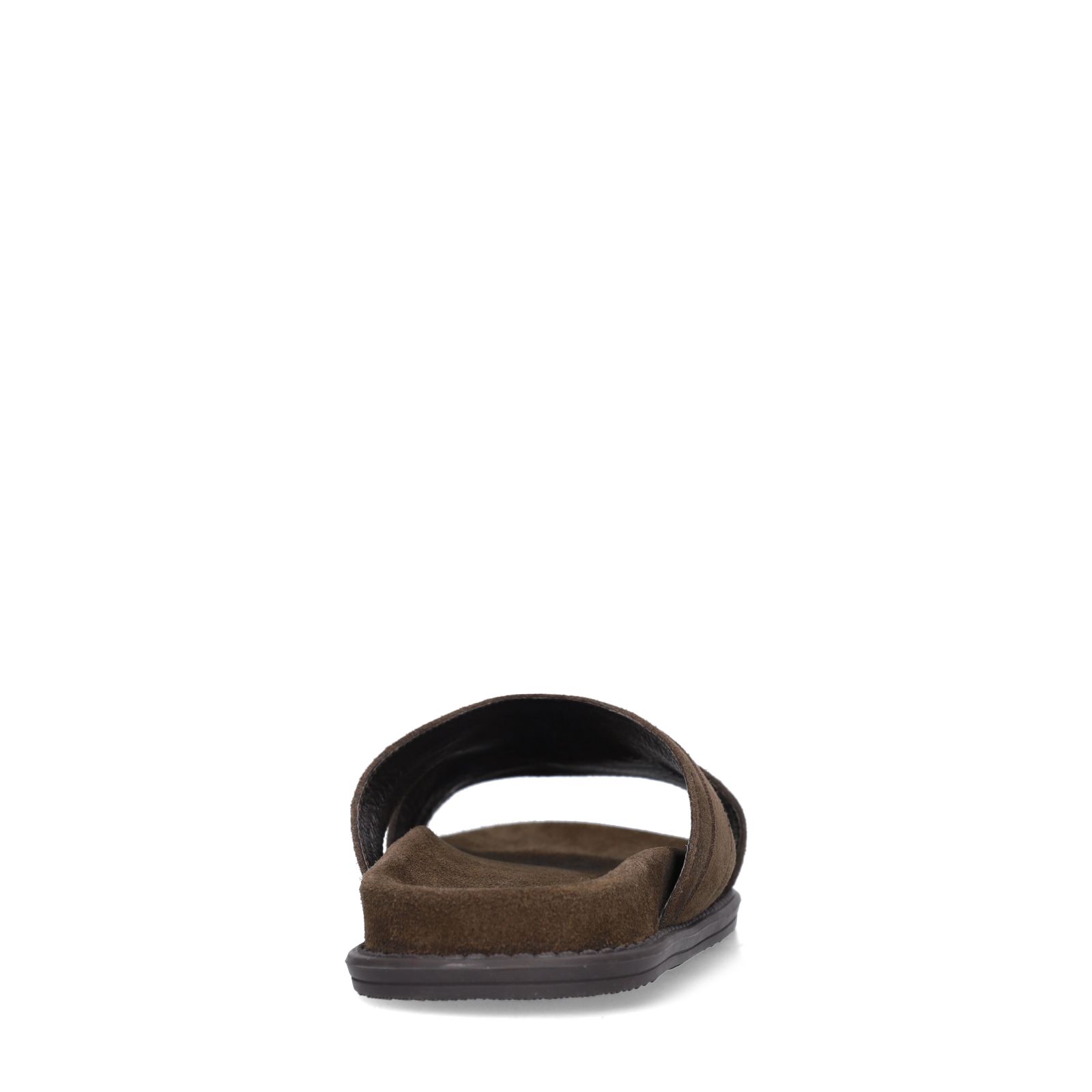 Dunkelbraune Veloursleder-Sandalen