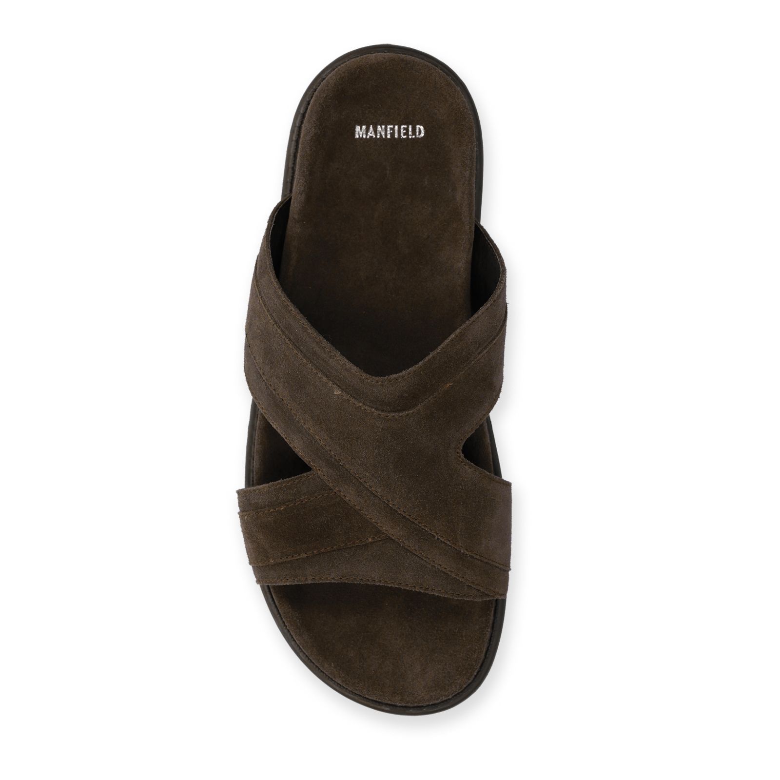 Dunkelbraune Veloursleder-Sandalen