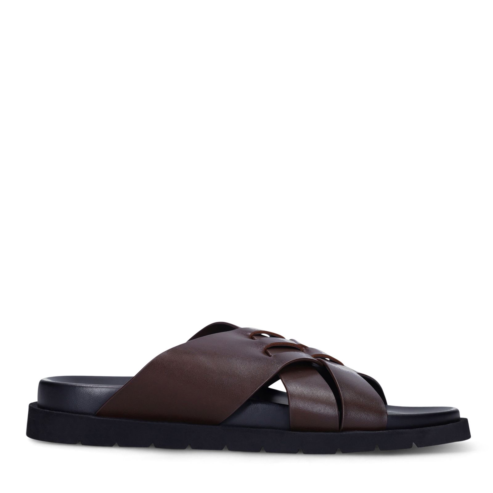 Bruine leren slippers