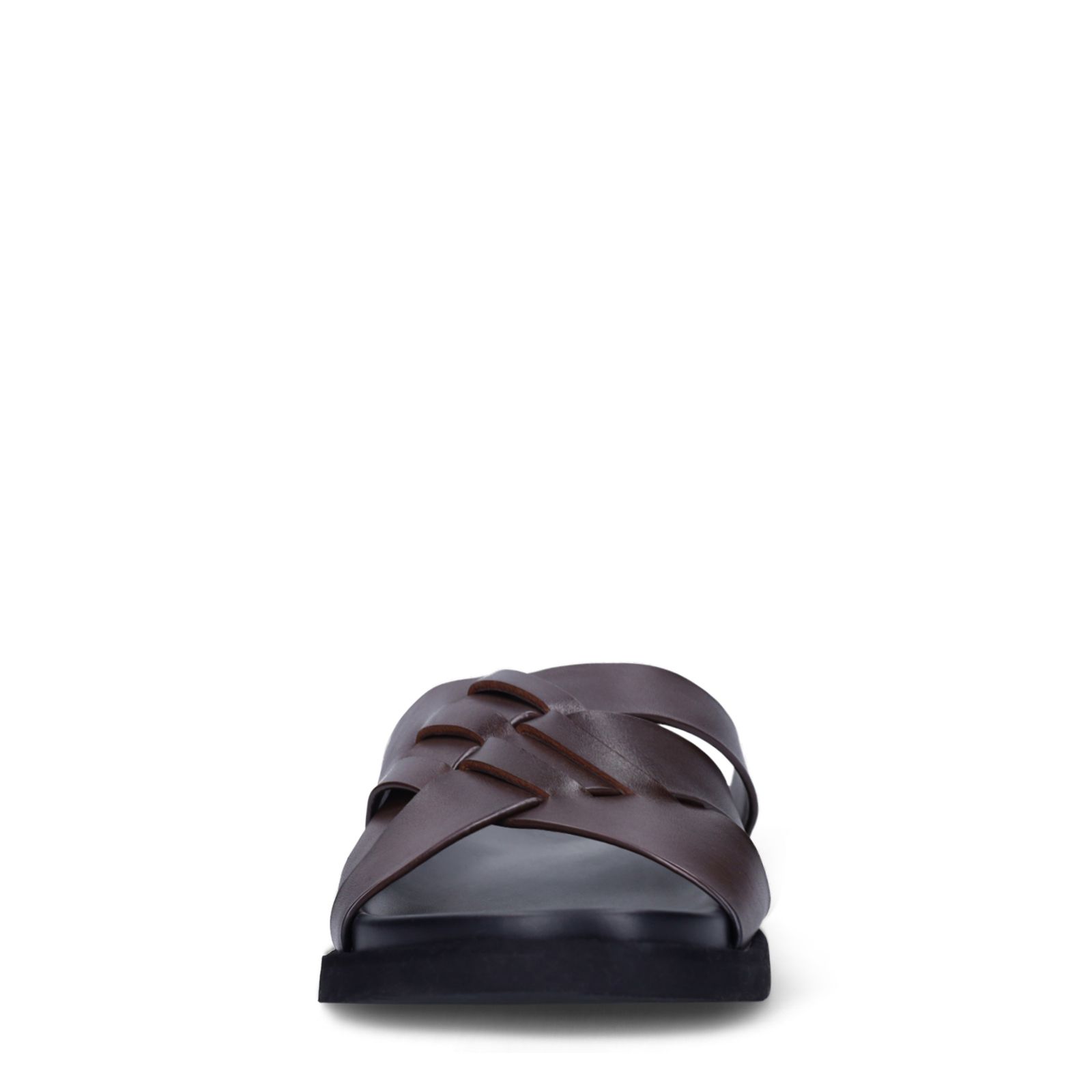 Bruine leren slippers