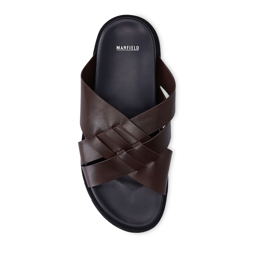 Braune Ledersandalen