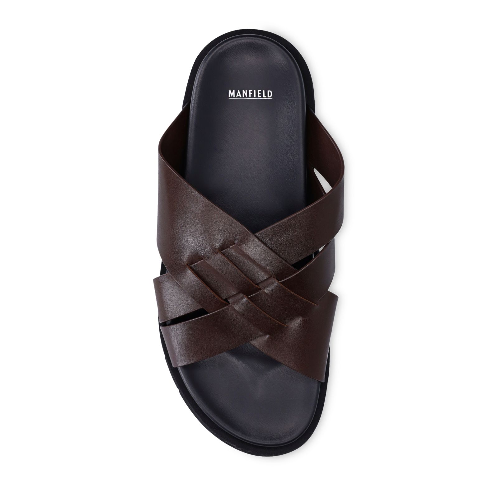Bruine leren slippers