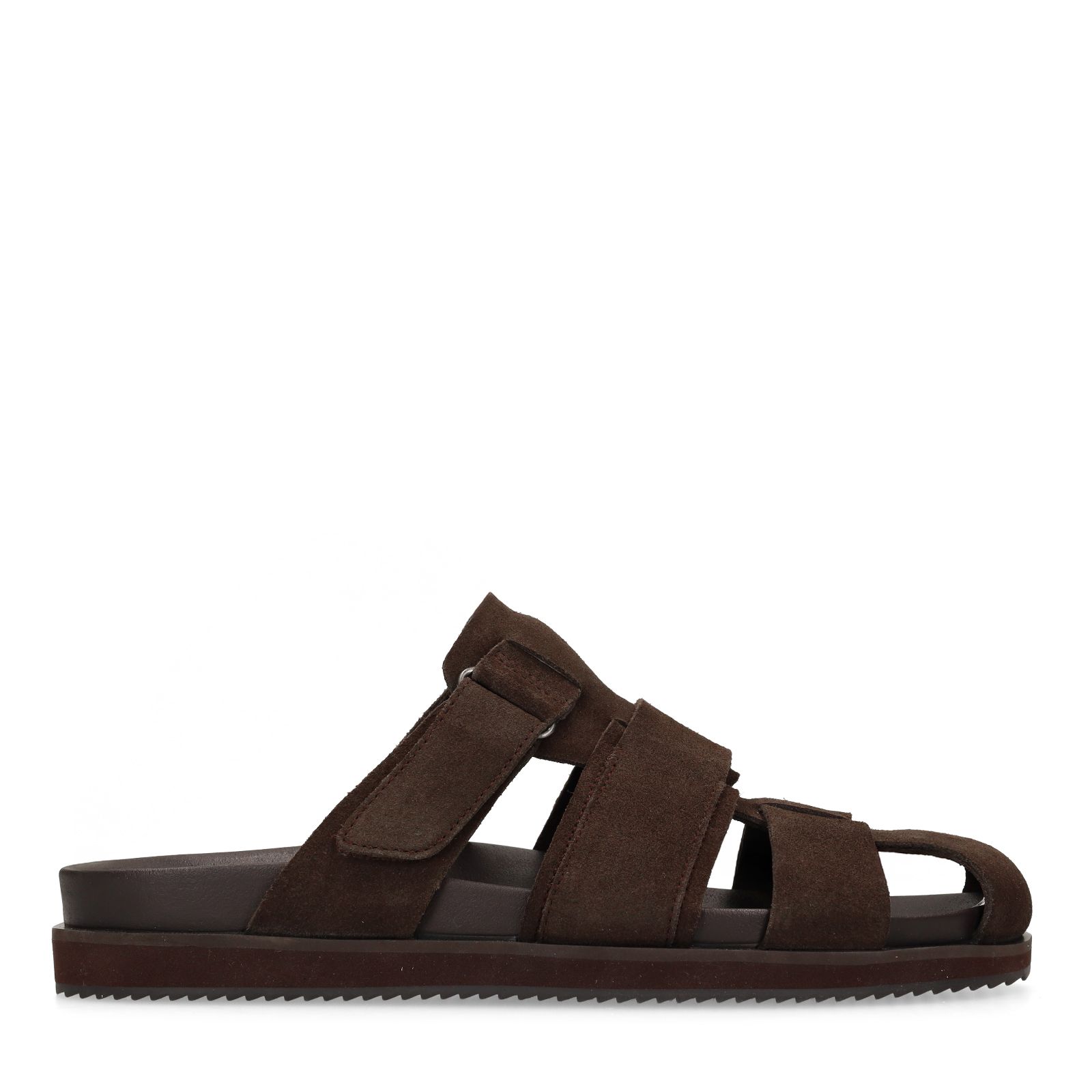 Donkerbruine suède slippers