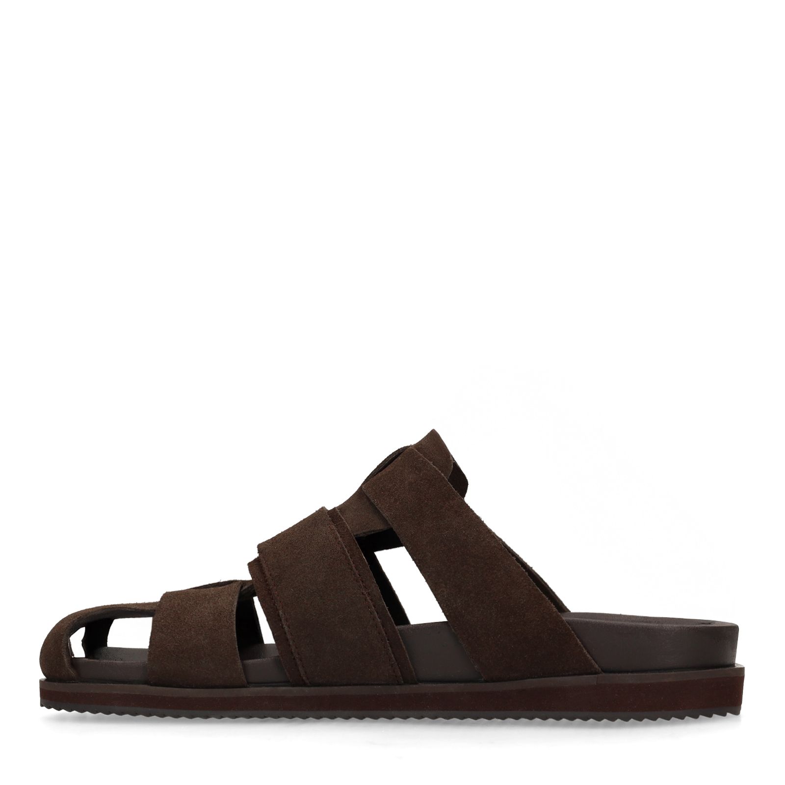 Donkerbruine suède slippers
