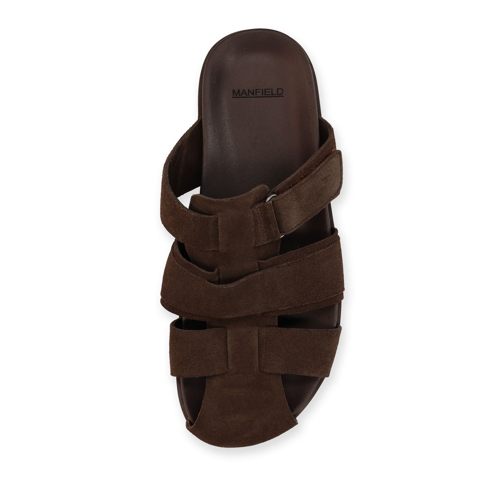 Donkerbruine suède slippers