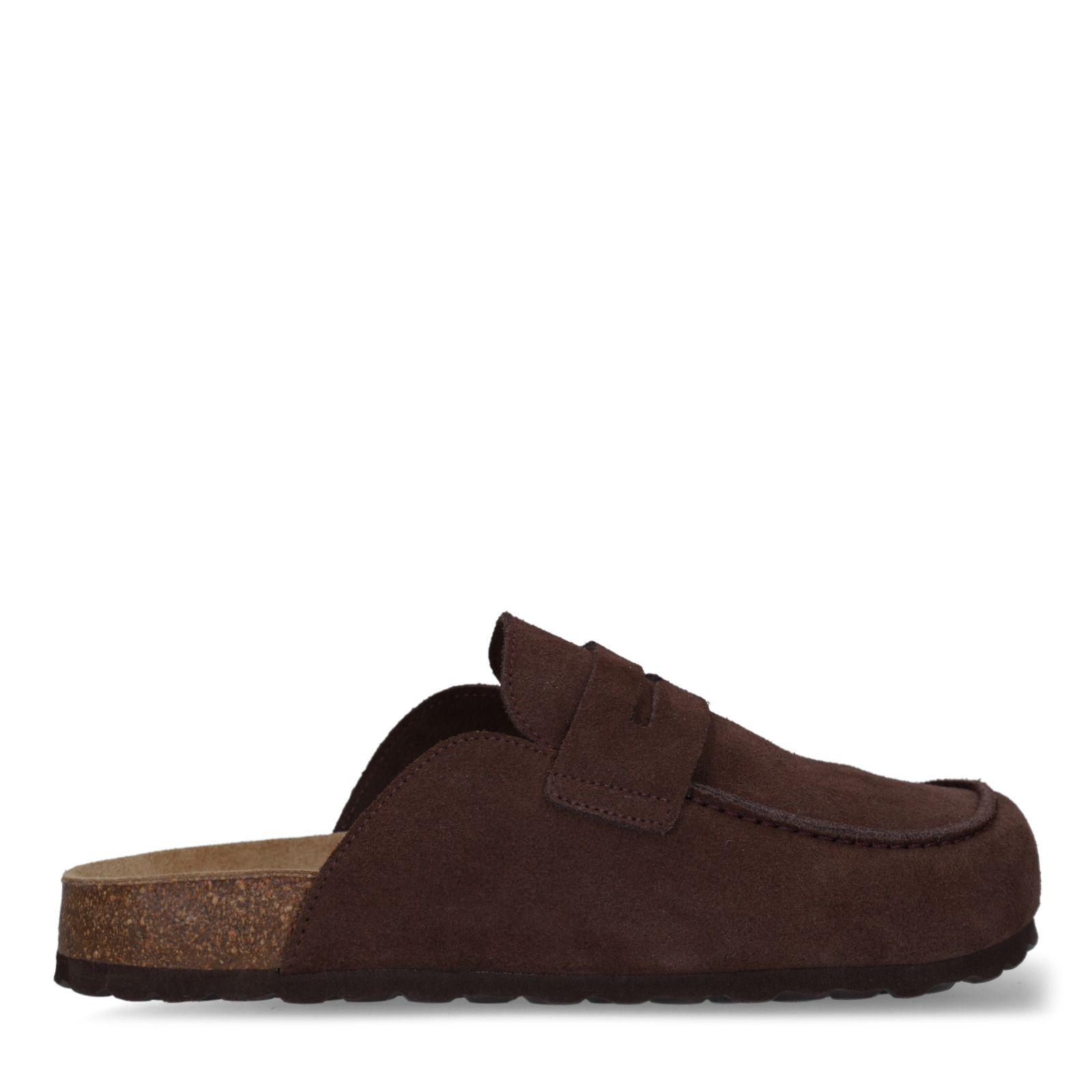 Donkerbruine suède clogs