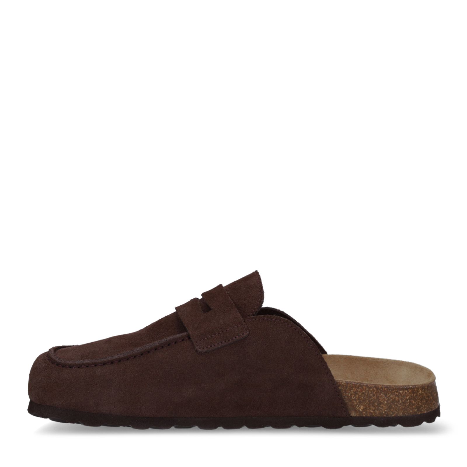 Donkerbruine suède clogs