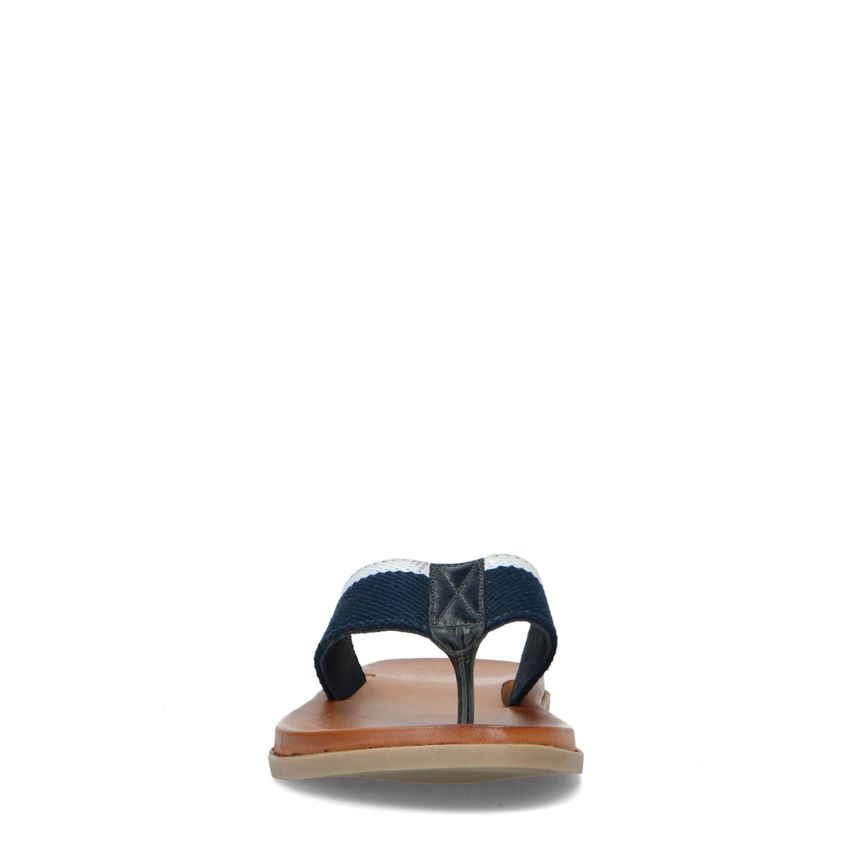 Blauwe canvas slippers