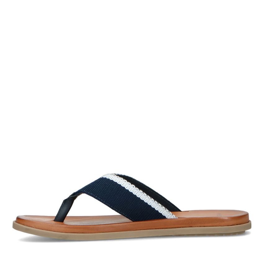 Blauwe canvas slippers