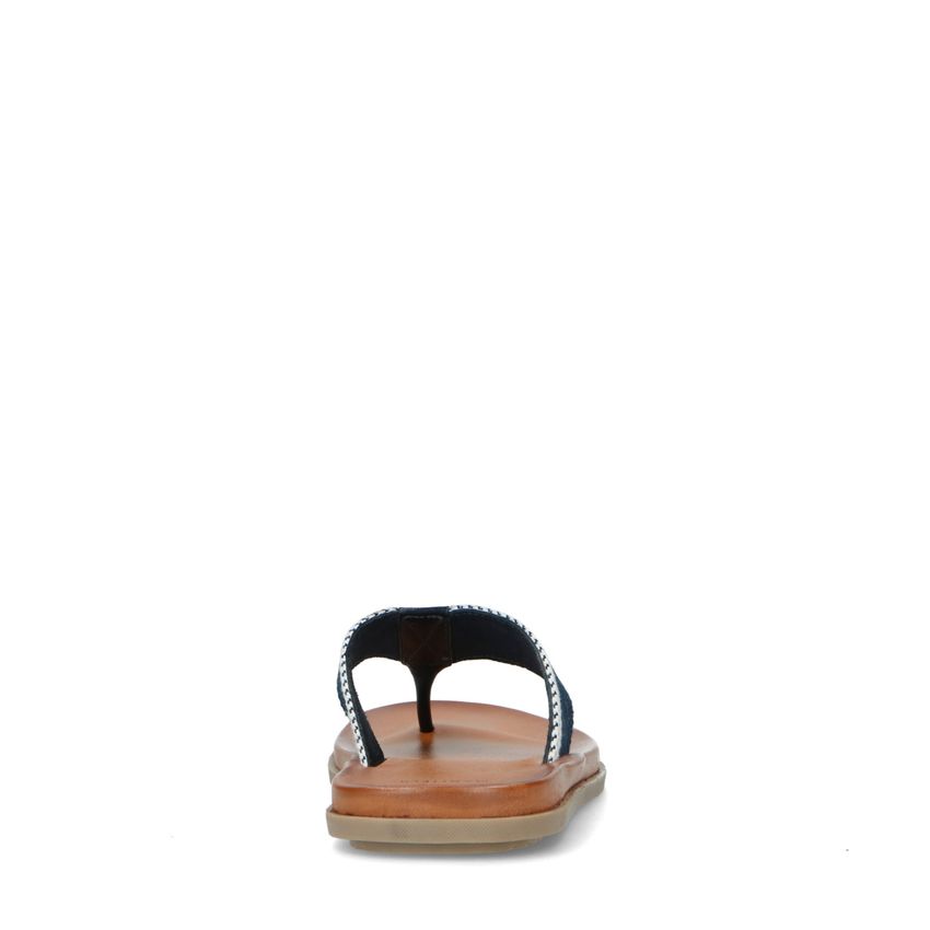 Blauwe canvas slippers