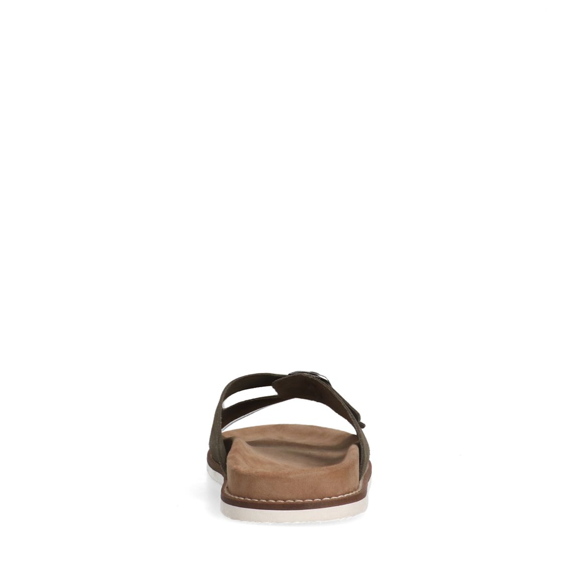 Grüne Veloursleder-Sandalen