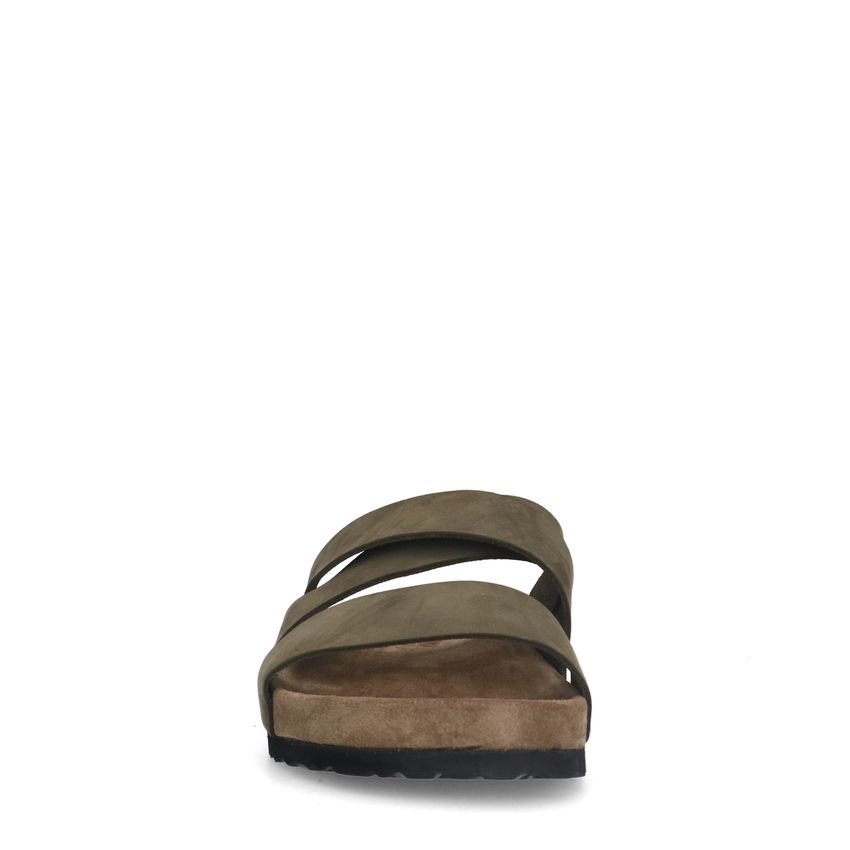 Khaki nubuck slippers