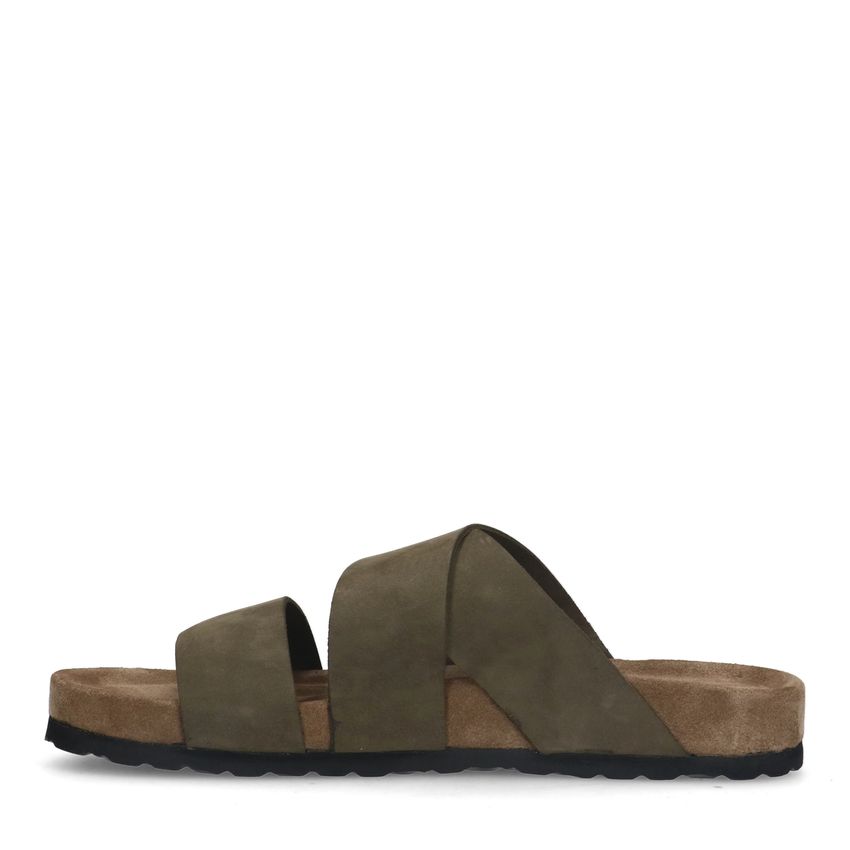 Khaki nubuck slippers