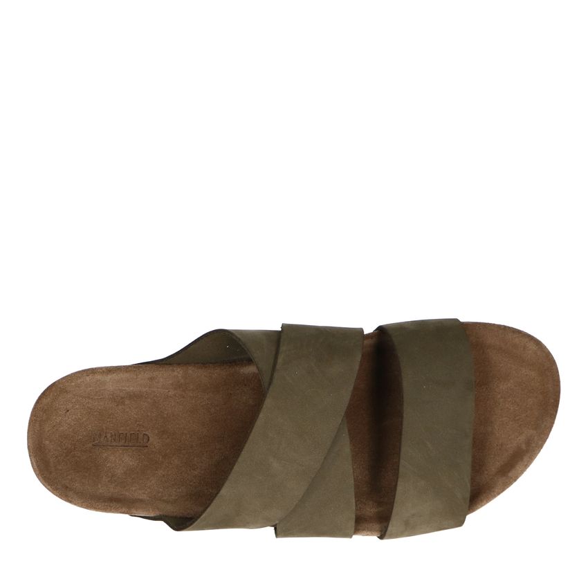 Khaki nubuck slippers