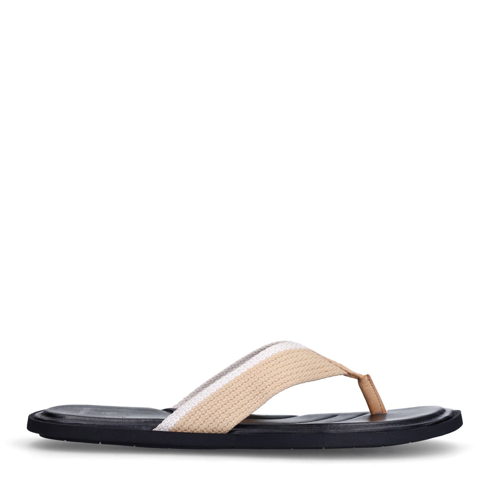 Beigefarbene Canvas-Sandalen