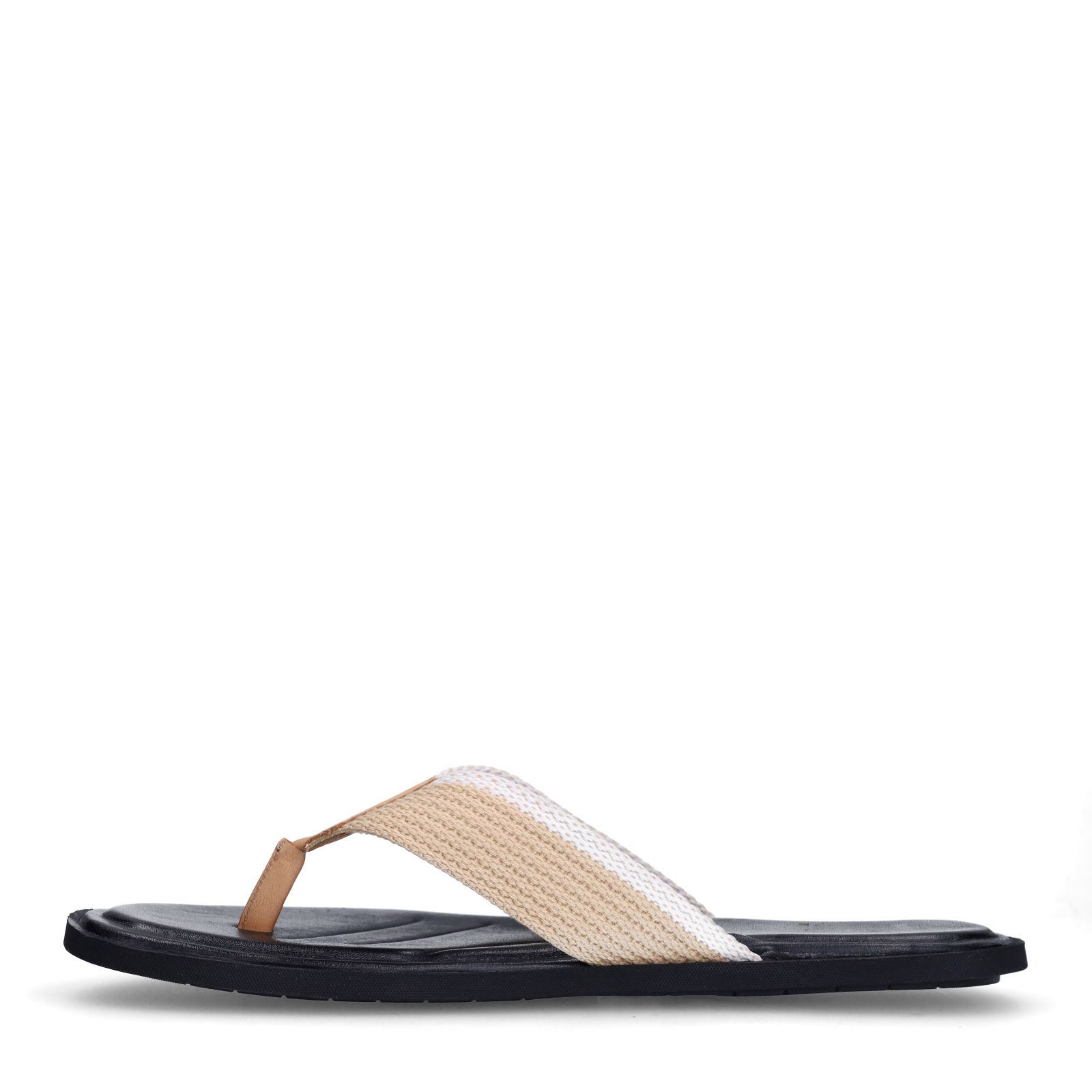 Beigefarbene Canvas-Sandalen