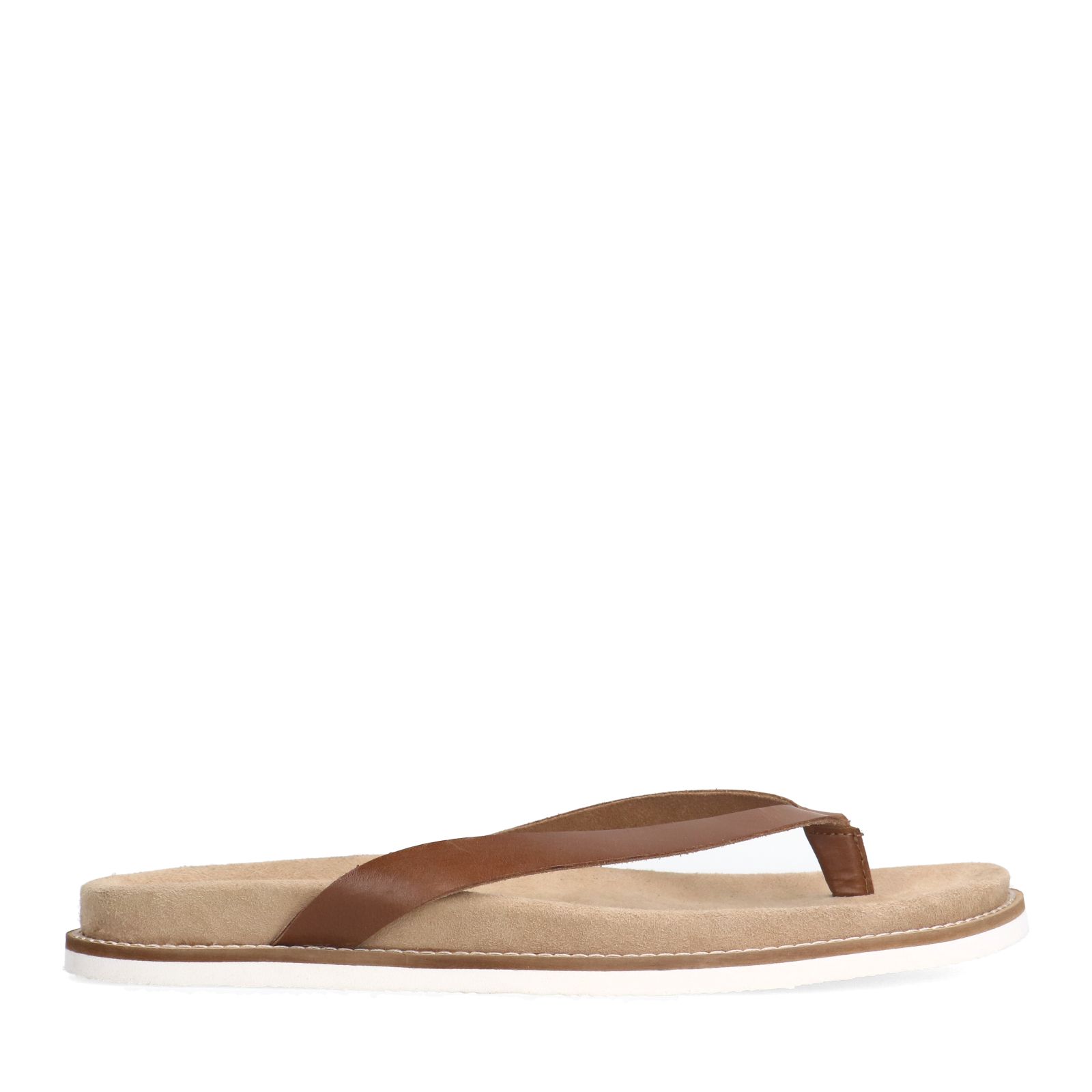 Leren cognac slippers