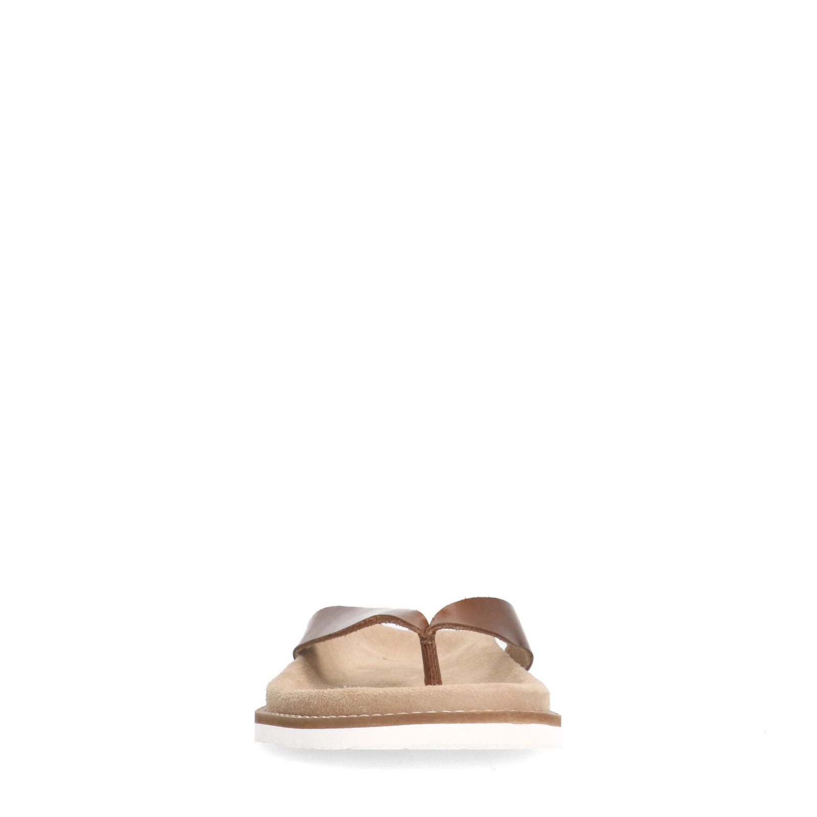 Leren cognac slippers