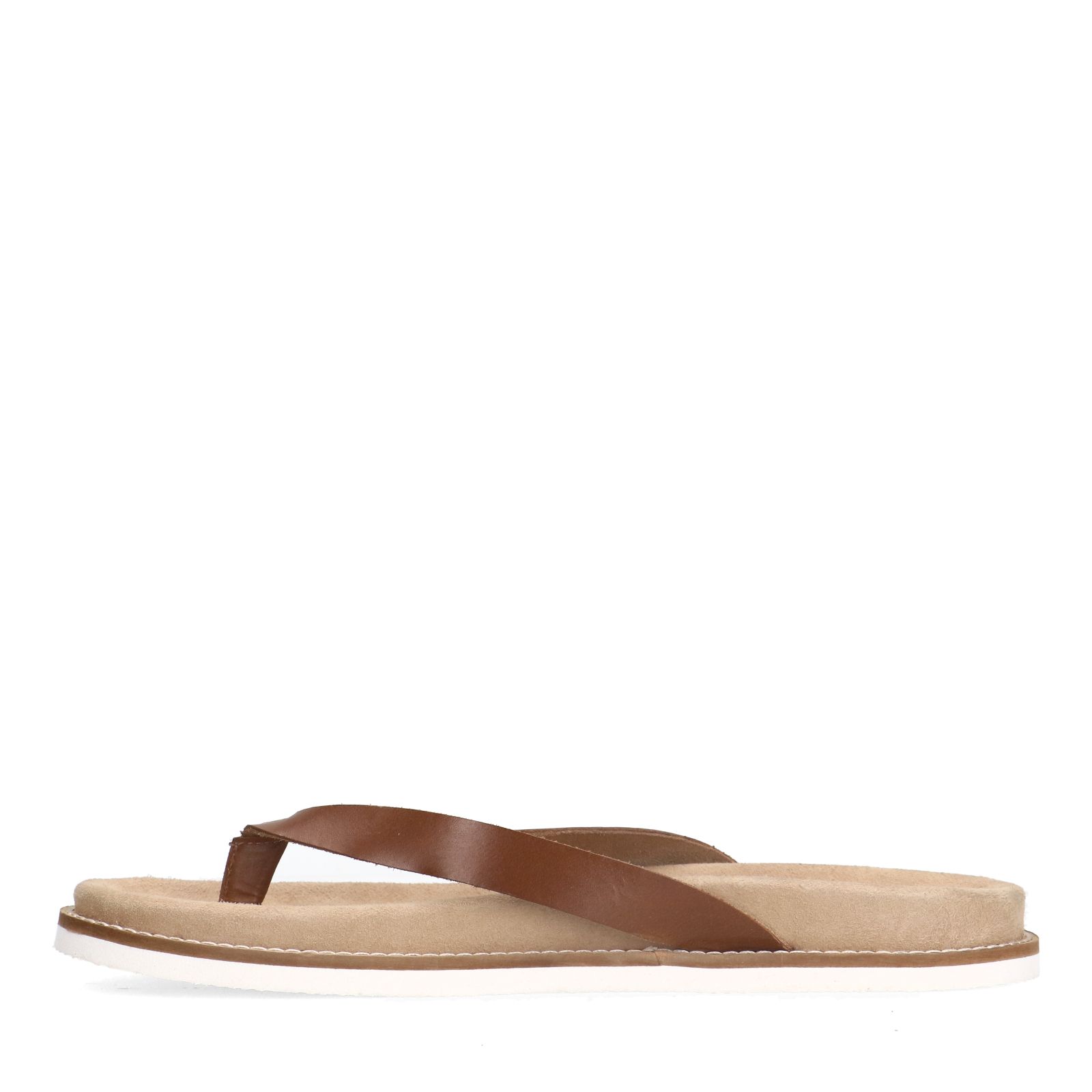 Leren cognac slippers