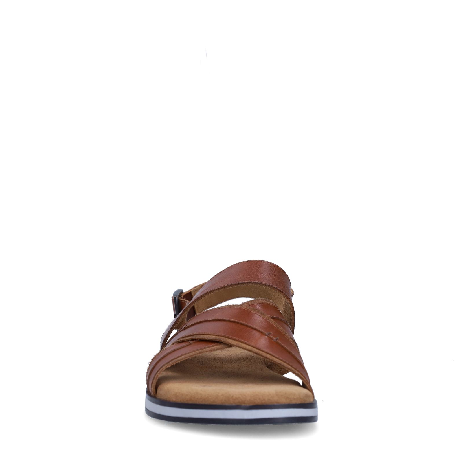 Cognac leren sandalen