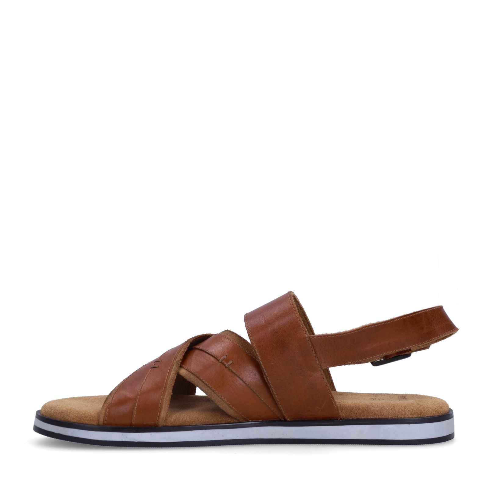Cognac leren sandalen